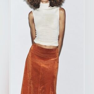 NWT suede asymmetrical hem skirt